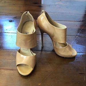 JIMMY CHOO SANDALS HEELS BEIGE SIZE 37